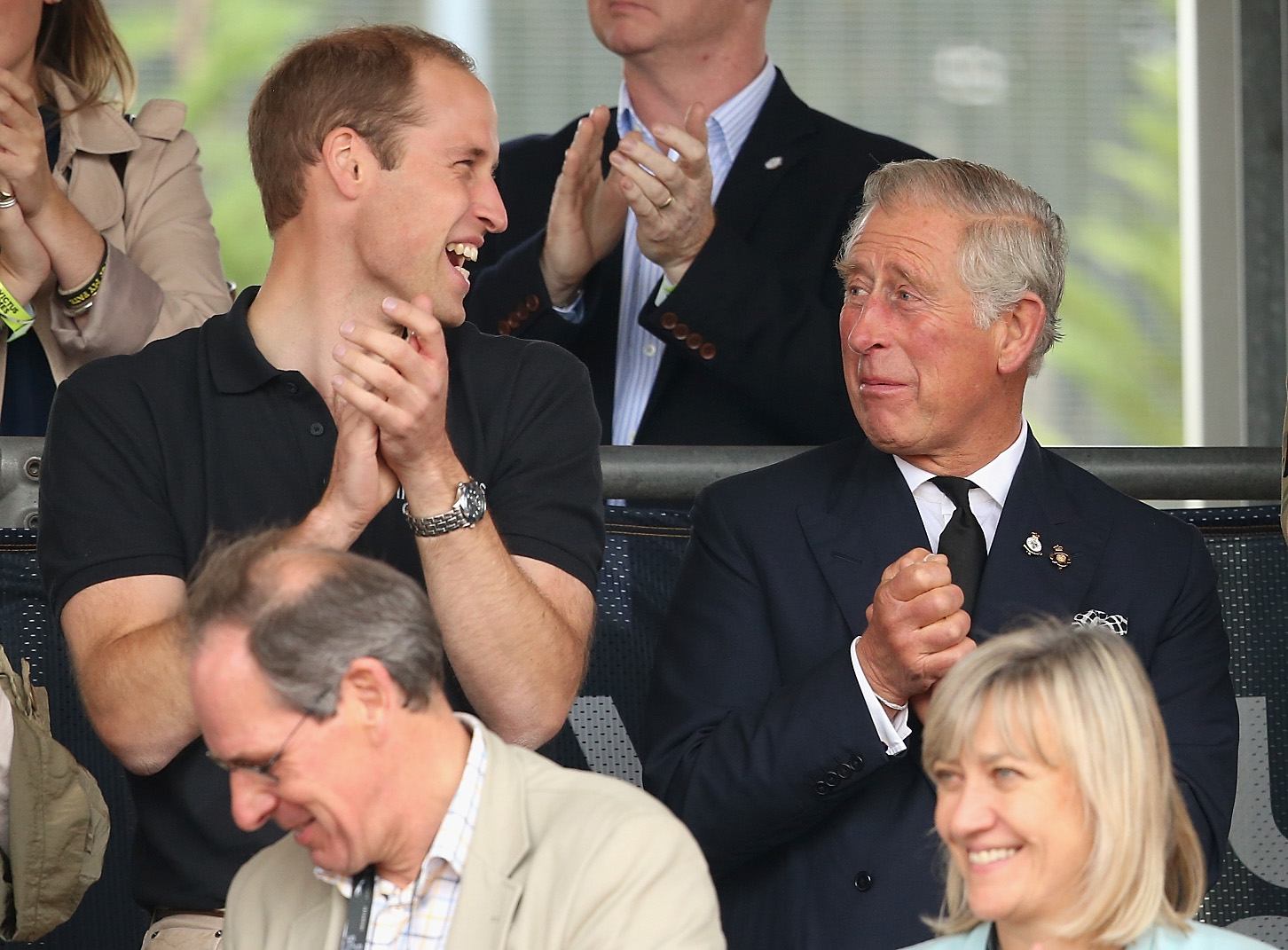 Prince William and King Charles clapping at the Invictus Games