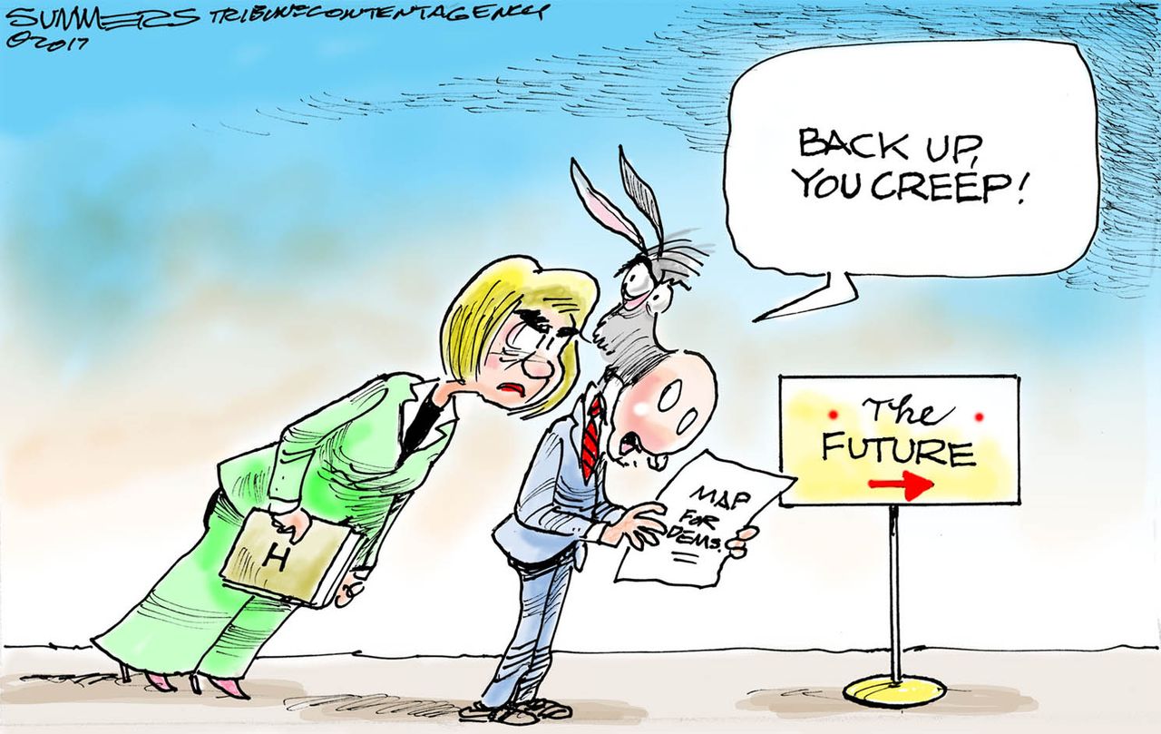 Political cartoon U.S. Hillary Clinton new book Democrats future