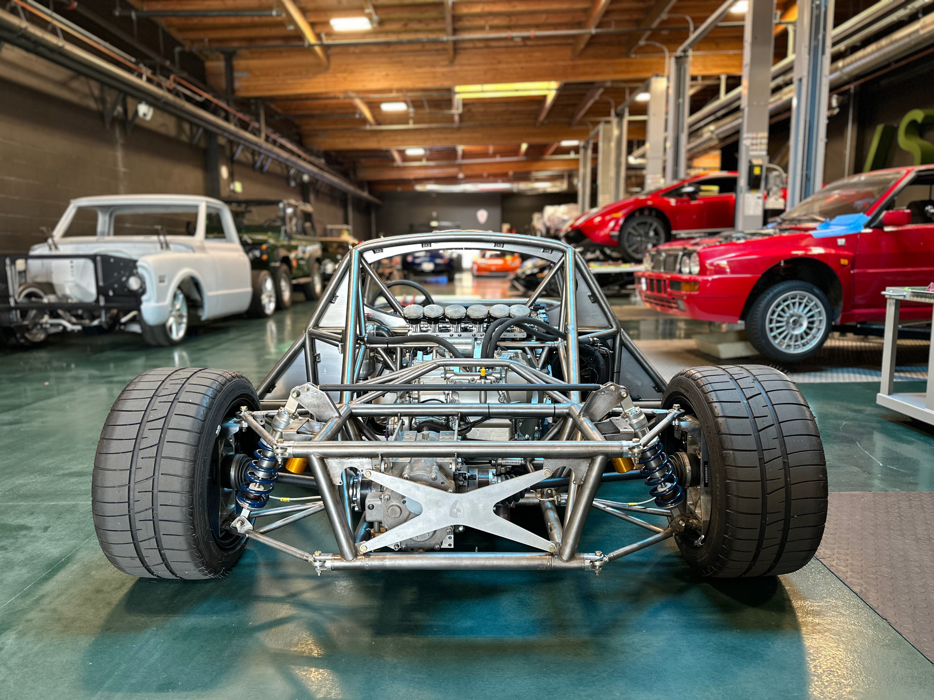 The rolling chassis of Shoreline Bespoke's LM Coupe