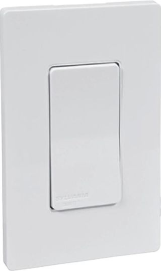 Slightly offset sylvania light switch in white