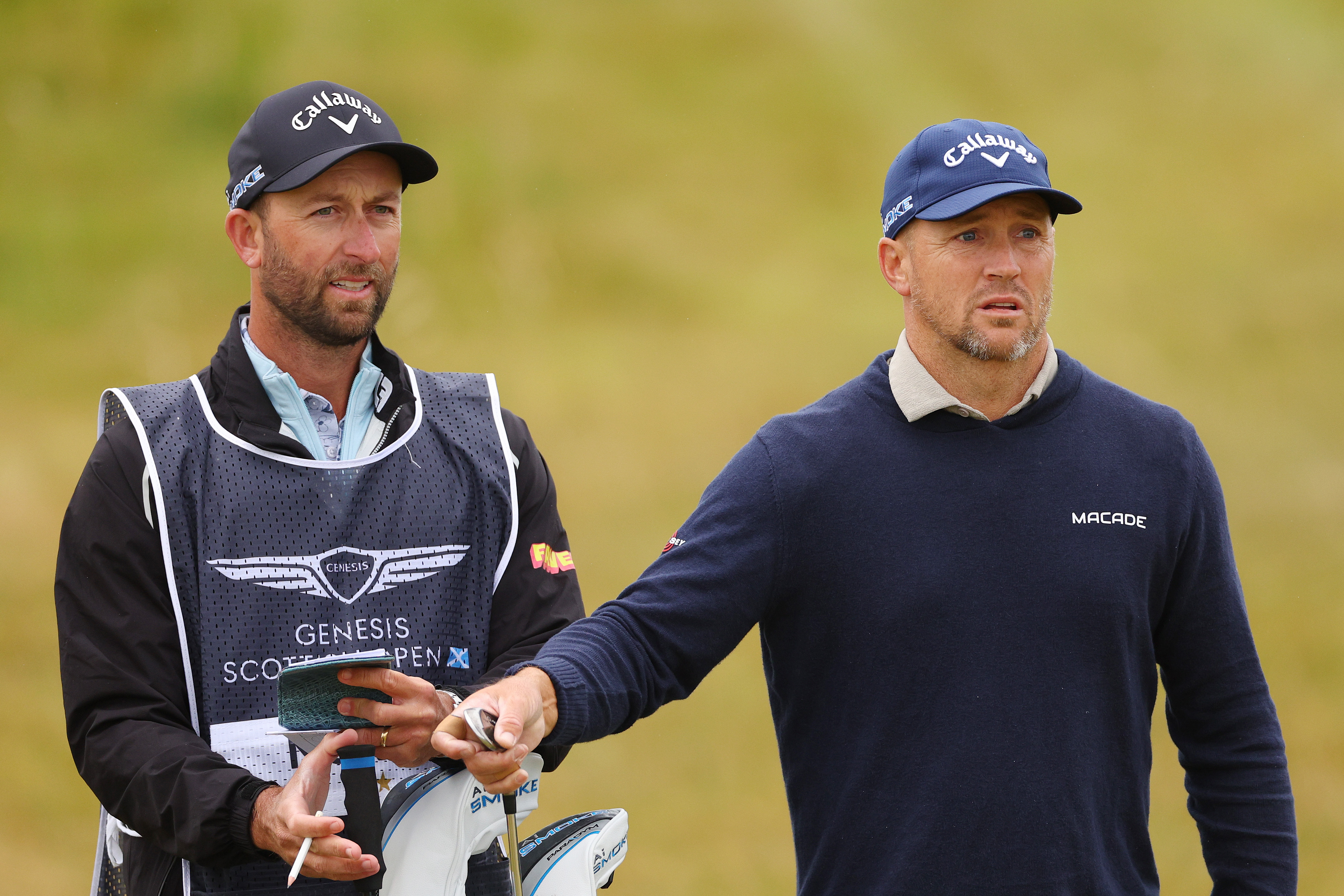 Alex Noren and his caddie Kyle Morrison