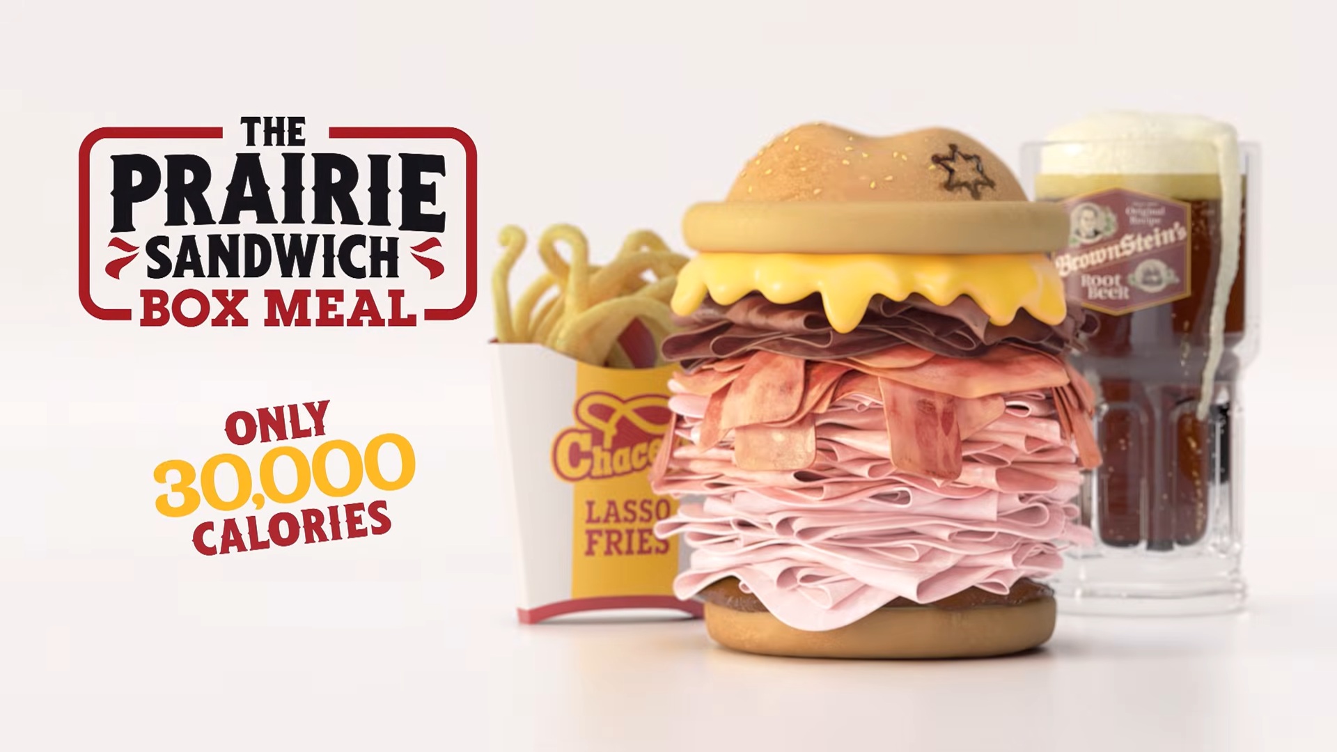 GTA 6 in-game ad for the Prairie sandwich box meal, which is "only 30,000 calories"