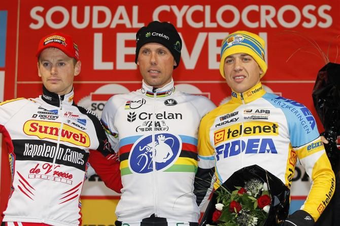 Elite men's podium: Kevin Pauwels, Sven Nys, Tom Meeusen