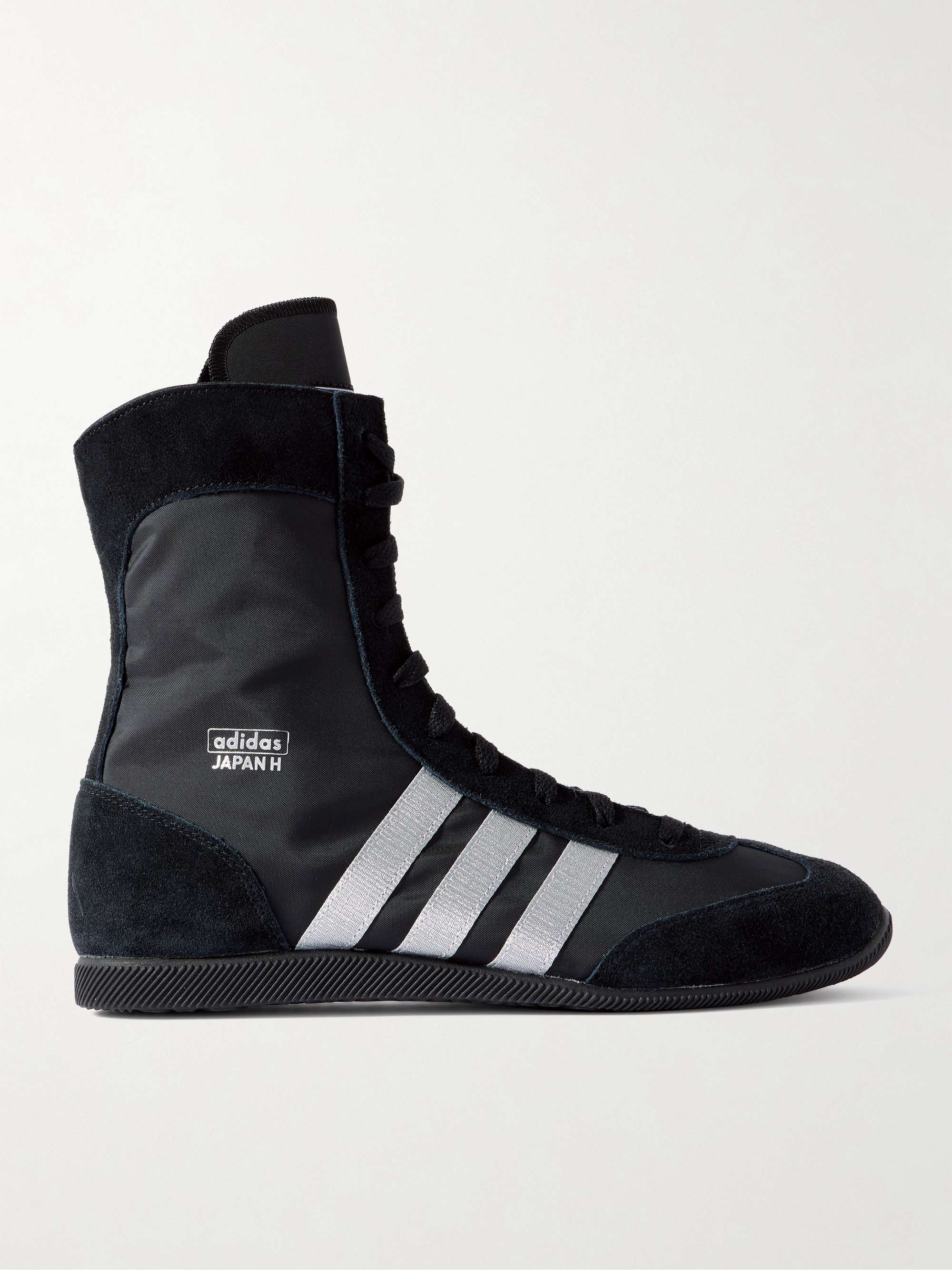 Japan H Grosgrain and Suede-Trimmed Canvas High-Top Sneakers