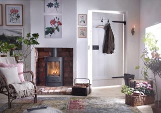 Fireplace idea with stove