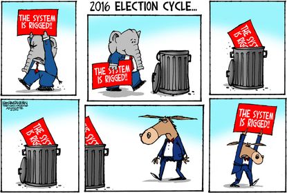 Political cartoon U.S. post-election rigged