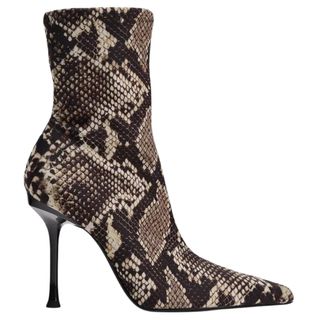 Zara Animal Print Heeled Ankle Boots