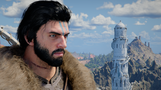 Landscape shot with Kliff in Crimson Desert