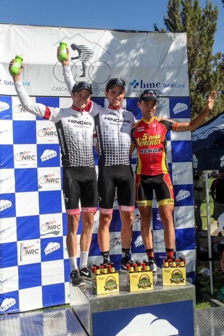 The top three on the stage.