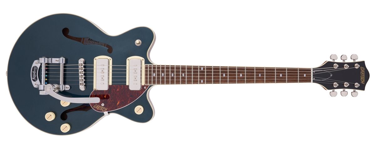 Gretsch G2655T-P90 Streamliner Center Block Jr. Double-Cut P90 with Bigsby Two-Tone Midnight Sapphire and Vintage Mahogany Stain