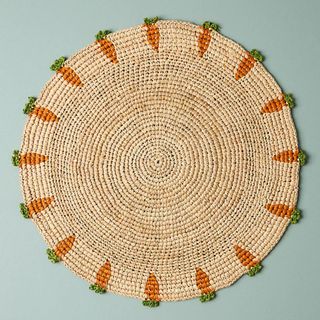 Handwoven Carrot Round Placemat