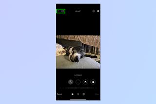 A screenshot showing how to undo edits in iOS Photos