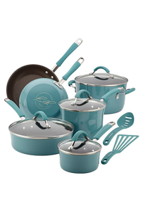 Rachael Ray Cucina Nonstick Cookware Pots and Pans Set $170 $111 at Amazon
If she just moved into a new home, a new pot and pan set shows your love like nothing else. With an assortment of saucepans, pots, lids, and utensils, this set has everything she needs to get busy in the kitchen. 
