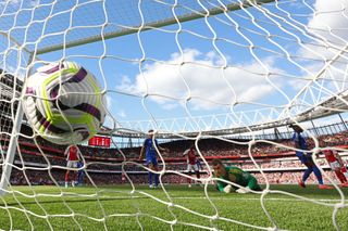 Premier League ball during Arsenal vs Leicester