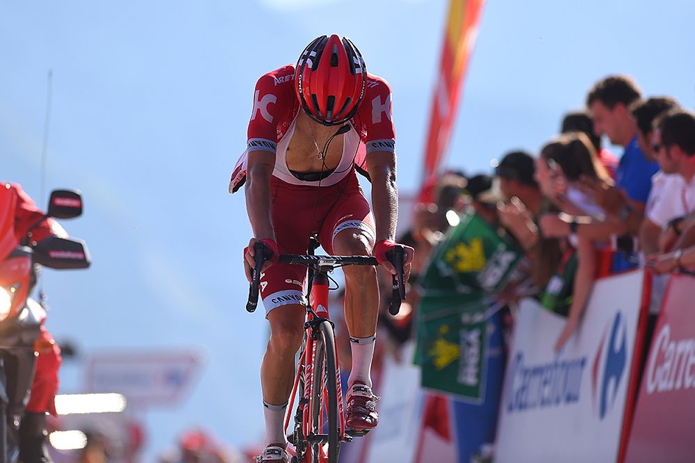 Egor Silin (Katusha) on the podium in stage 14