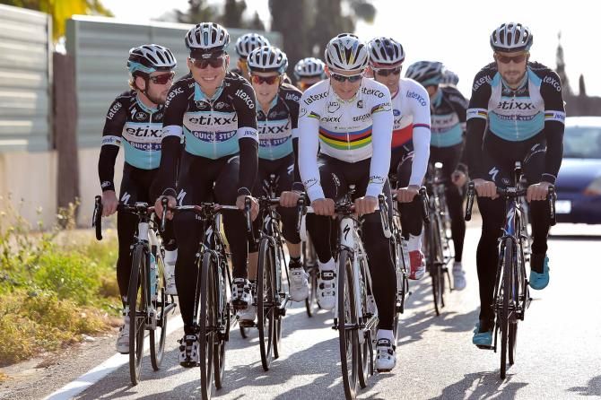 Etixx-QuickStep train in Calpe, Spain.