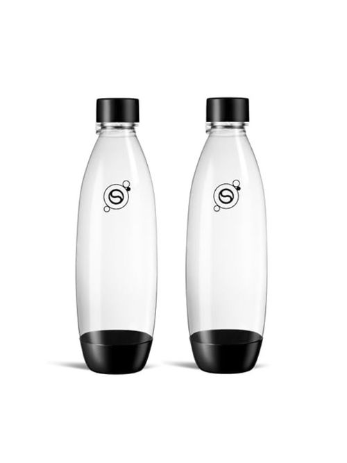 Sodastream 1L Slim Carbonating Bottles Twin Pack, Black