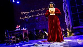 Working across scenic design, animation and projection, the MASARY Studios created “supertitles” to accompany the opera, integrating larger-than-life animated typography into the set that was powered by Epson large venue laser projectors, making the words part of the storytelling itself.