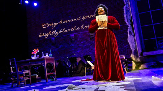 Working across scenic design, animation and projection, the MASARY Studios created &ldquo;supertitles&rdquo; to accompany the opera, integrating larger-than-life animated typography into the set that was powered by Epson large venue laser projectors, making the words part of the storytelling itself.