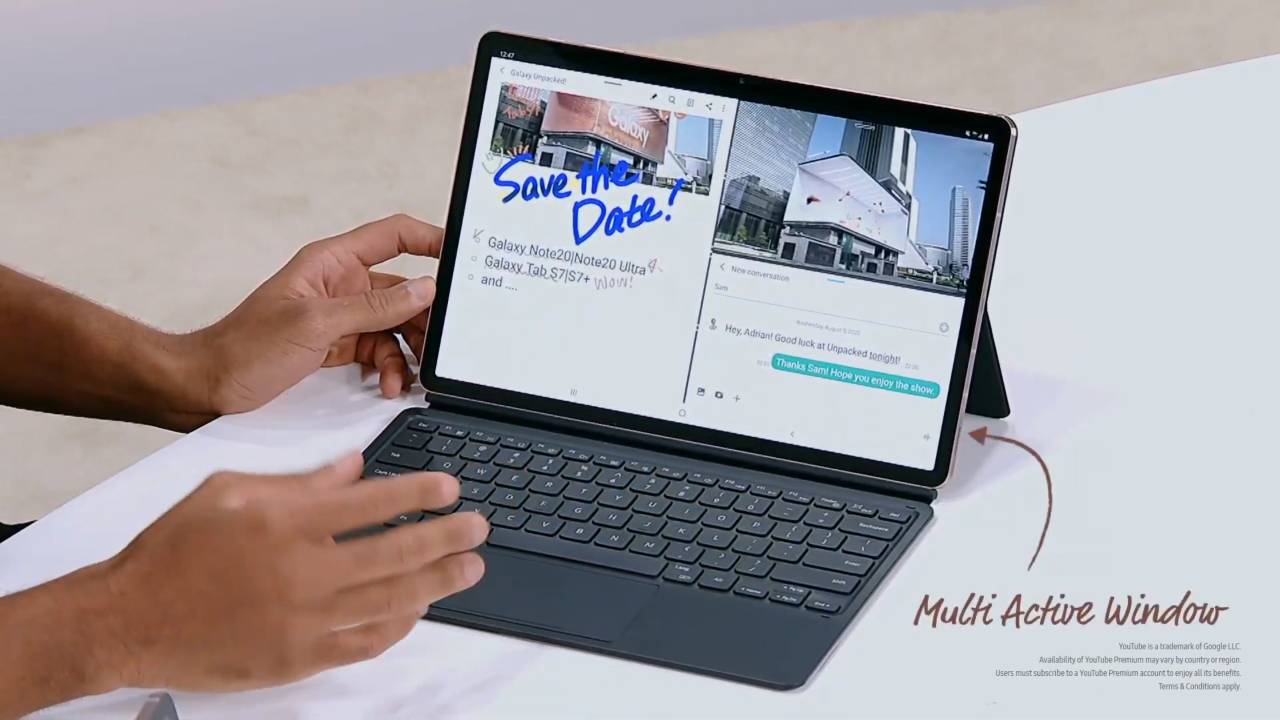 Med nye Galaxy Tab S7 og S7+ kan man bruke opptil tre apper samtidig.