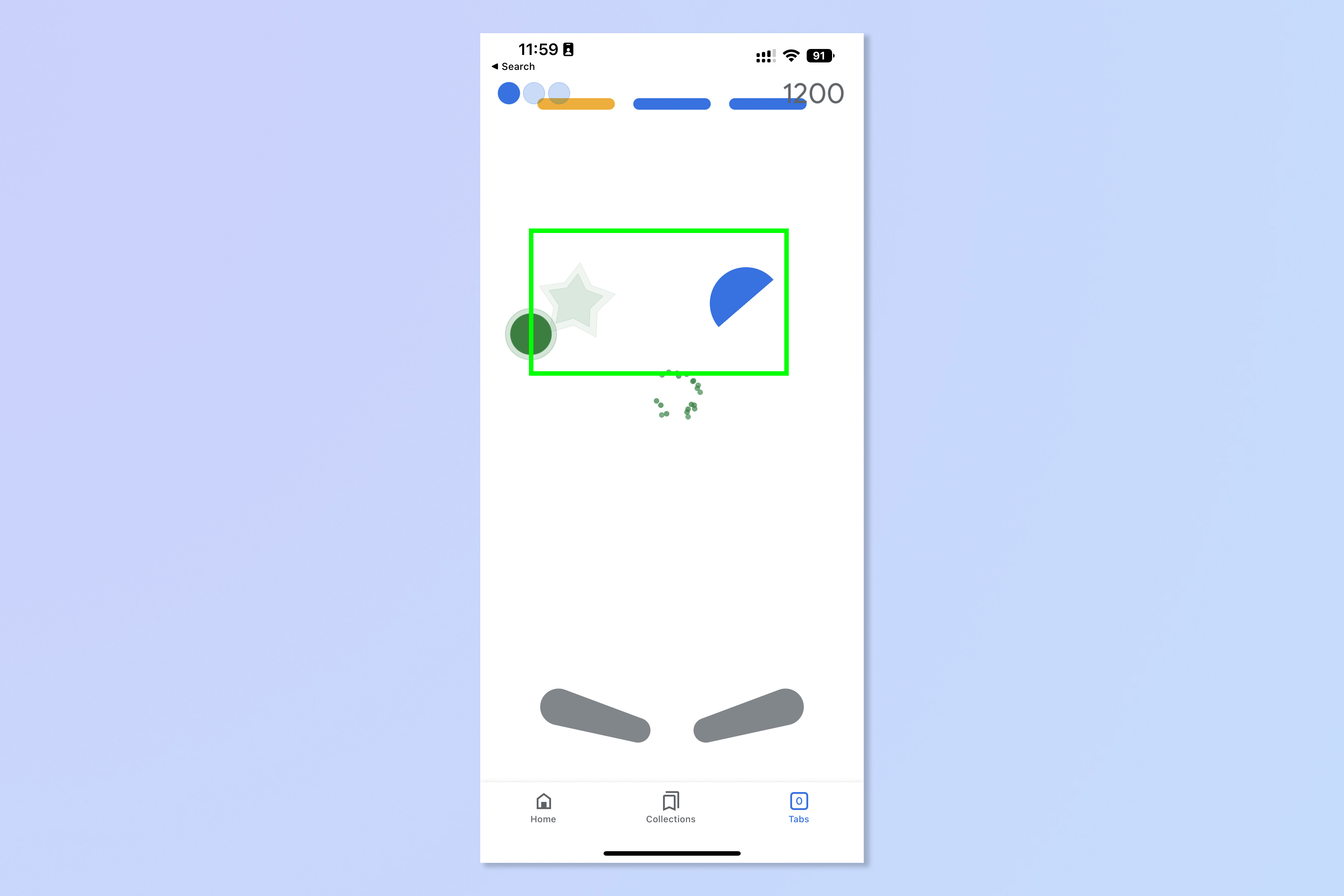 Снимок экрана, показывающий шаги, необходимые для разблокировки игры Google Pinball на iPhone.