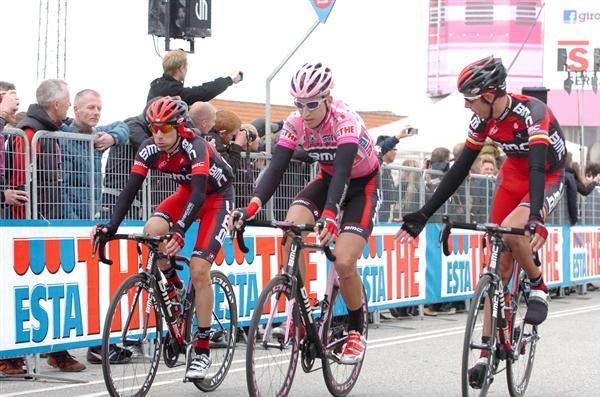 Race leader Taylor Phinney is escorted home by his BMC teammates Ivan Santaromita and Alessandro Ballan