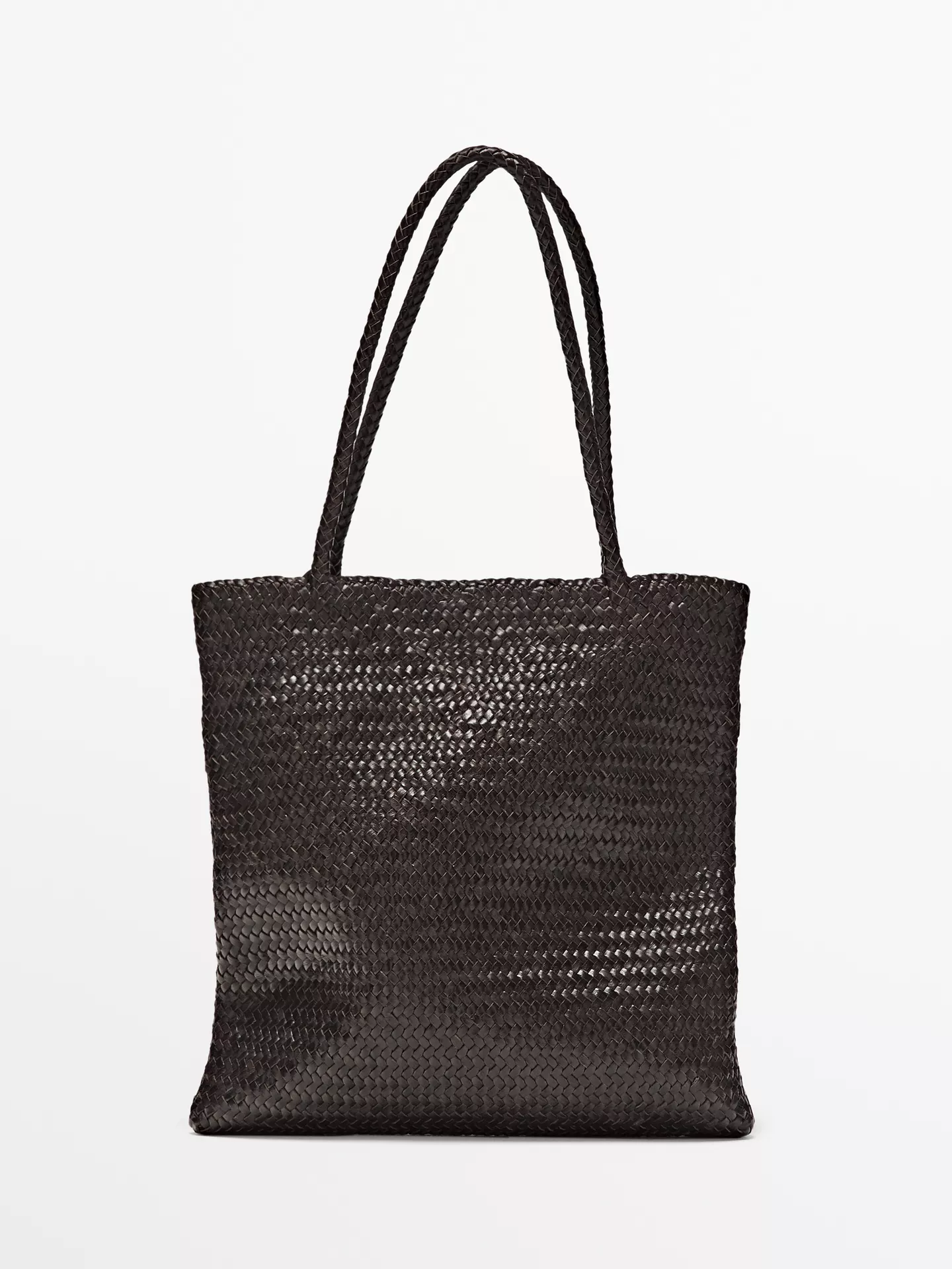 Massimo Dutti, Medium Braided Nappa Leather Tote Bag