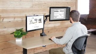VIVO full motion dual monitor desk mount