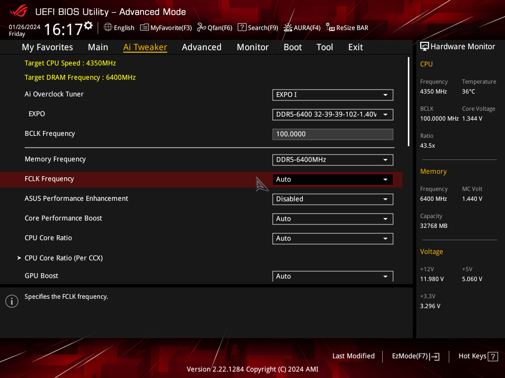 ASUS ROG STRIX B650-A Gaming WiFi motherboard BIOS screenshot showing memory frequency