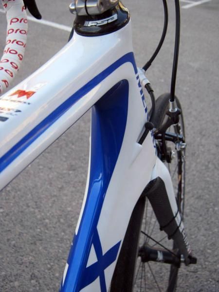The newly tapered head tube is massive in profile.