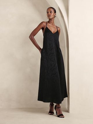 Jacquard A-Line Maxi Dress