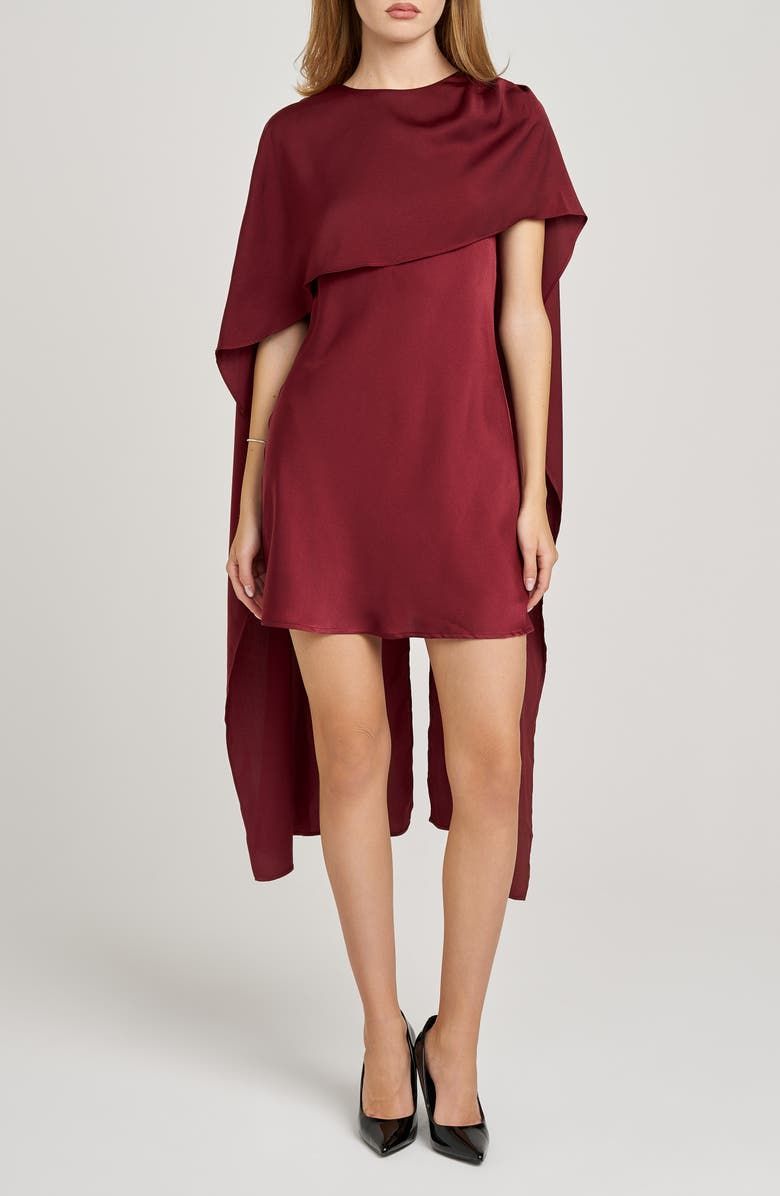 X Sara Walker Elle Capelet Satin Minidress