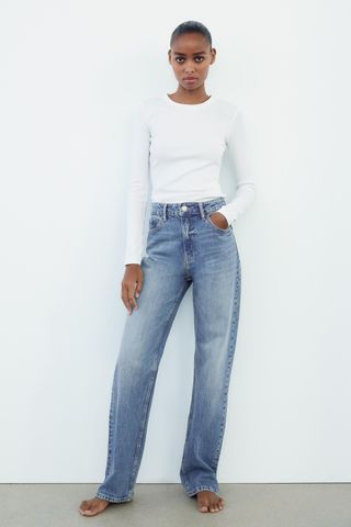 Trf Straight Leg Stretch Jeans With a High Waist