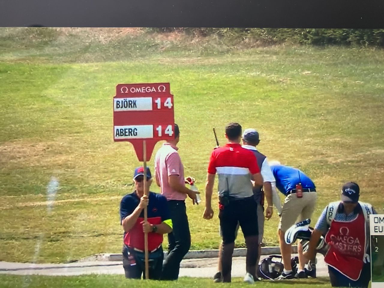 Ludvig Aberg was interviewed by Sky Sports when cameraman Phil Gilbride tripped over and coverage ended