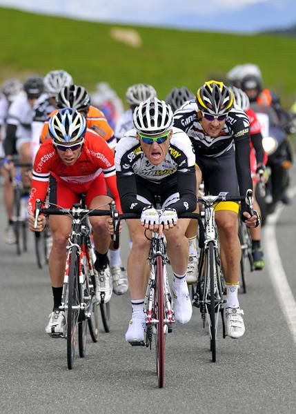 Gordon McCauley of Subway-Avanti doing what he does best, driving on the front of the peloton.