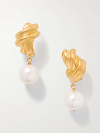 Recycled Gold Vermeil Pearl Earrings