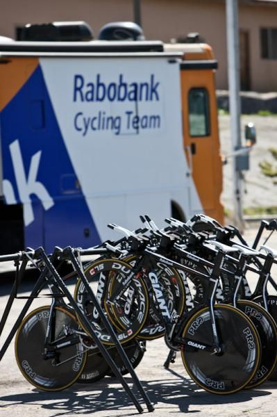 Rabobank TT bikes ready for later in the week.