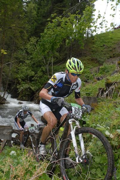 A racer in the AlpenTour Trophy