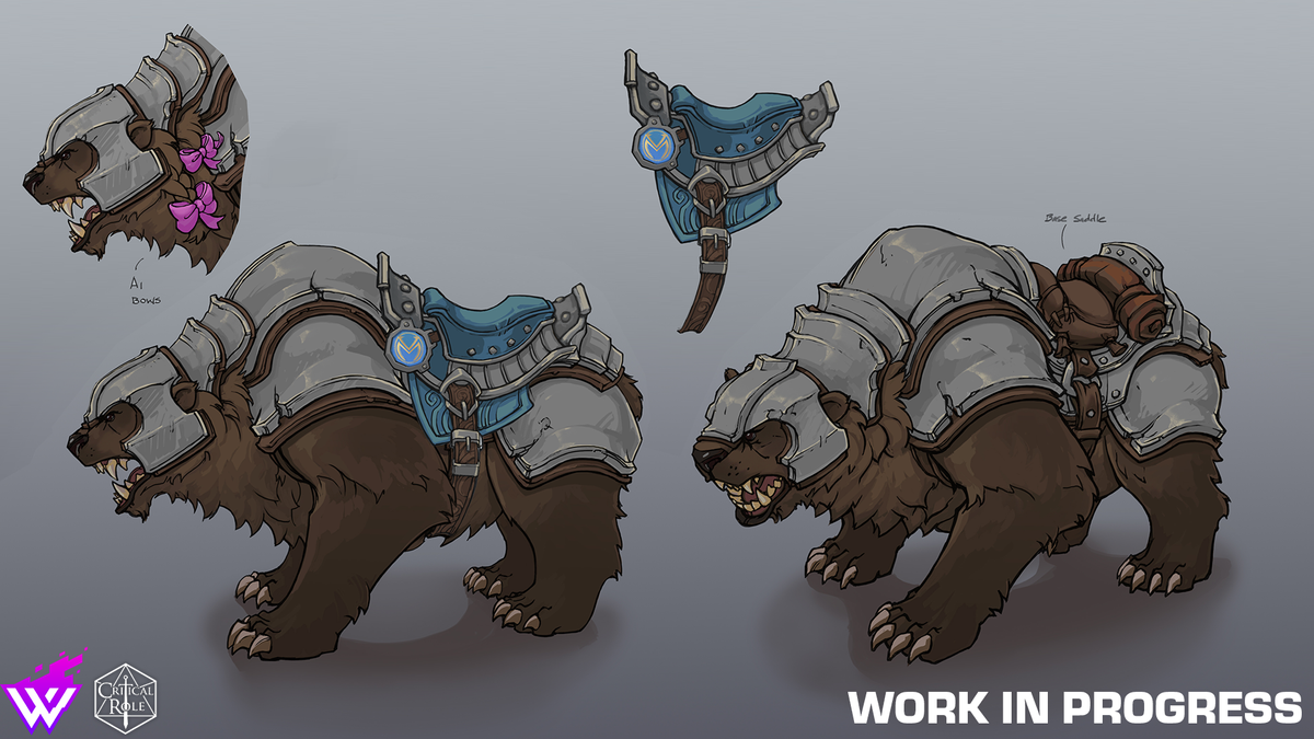 A new metallic silver mount saddle on a bear