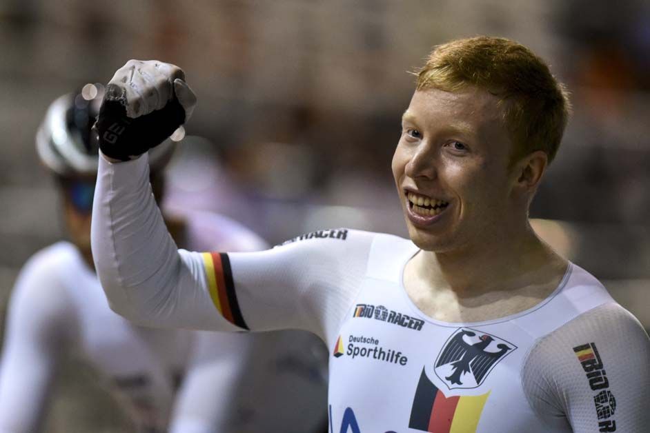 Joachim Eilers celebrates his win in the kerin