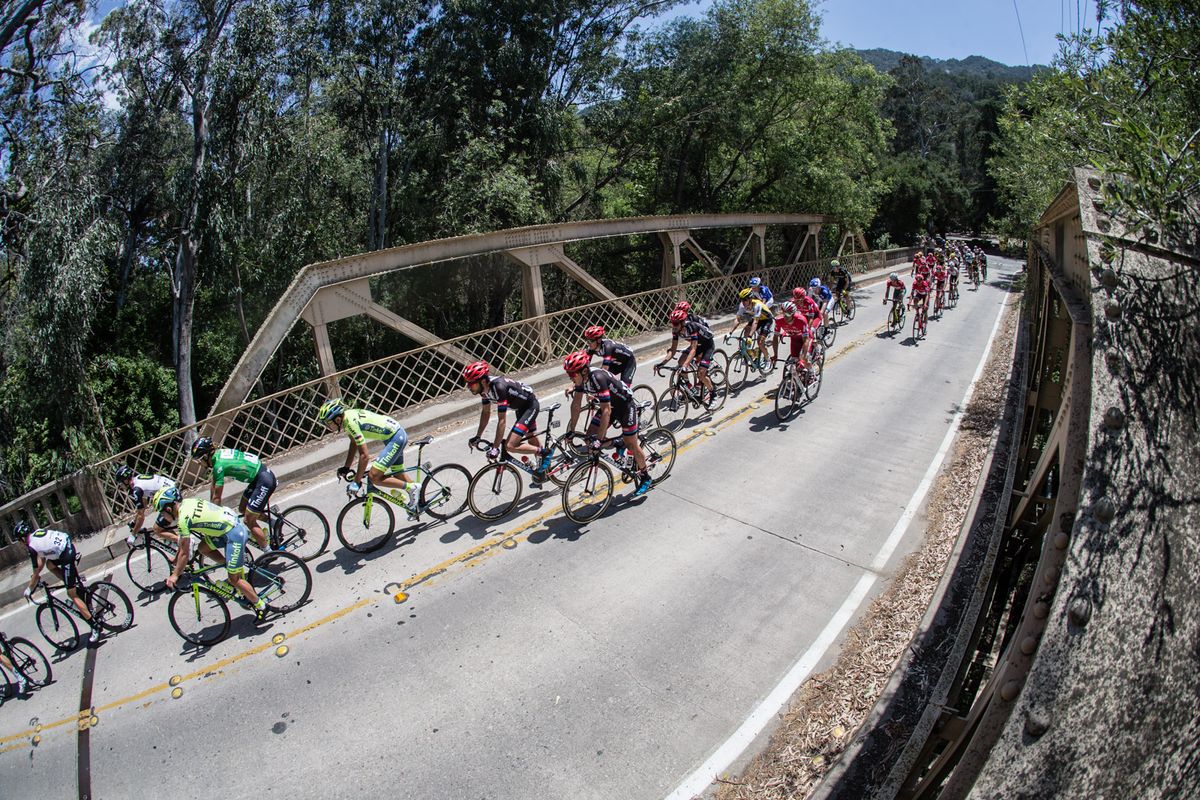 The Giant-Alpecin team sitting in the middle of the bunch
