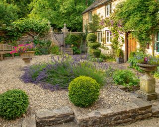 raised gravel garden in period property