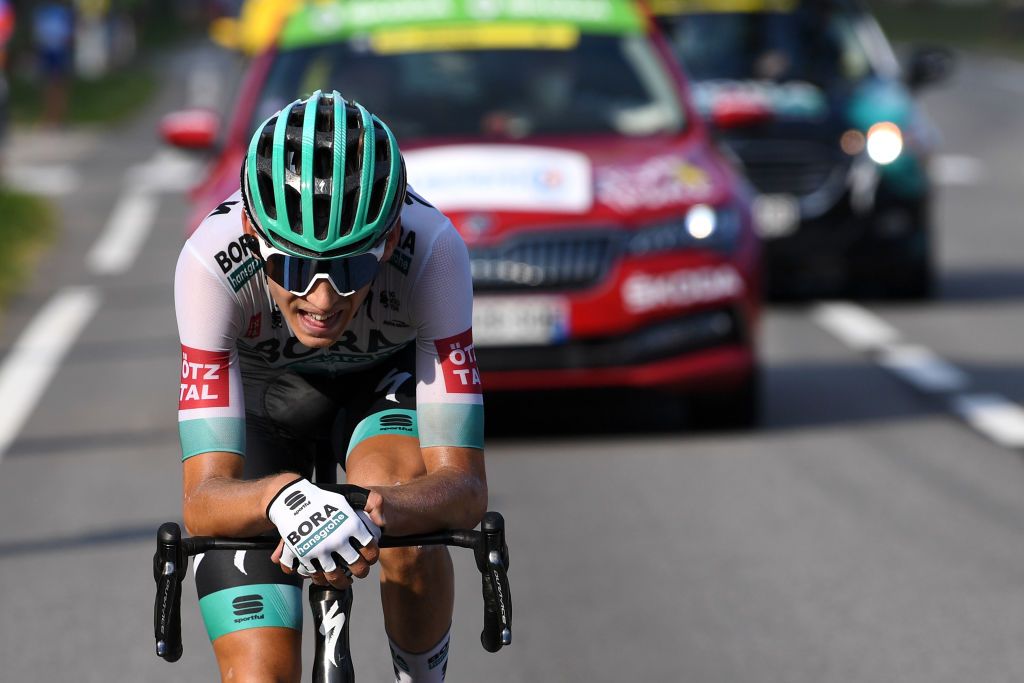 VILLARDDELANS FRANCE SEPTEMBER 15 Lennard Kamna of Germany and Team Bora Hansgrohe during the 107th Tour de France 2020 Stage 16 a 164km stage from La TourDuPin to VillardDeLans 1152m Auberge de la Cte 2000 TDF2020 LeTour on September 15 2020 in VillardDeLans France Photo by Tim de WaeleGetty Images