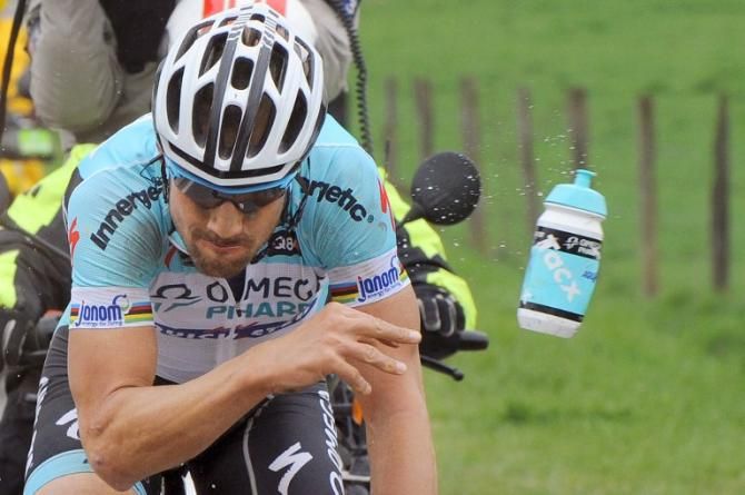 Tom Boonen heads for the finish line in 2012