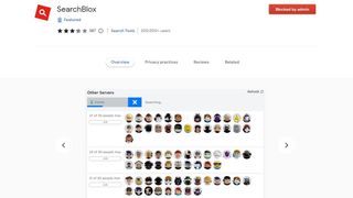A screenshot of the SearchBlox extension in the Chrome Web Store