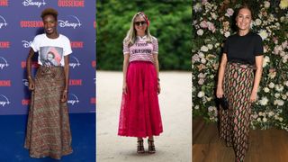 long skirt outfits with t-shirts