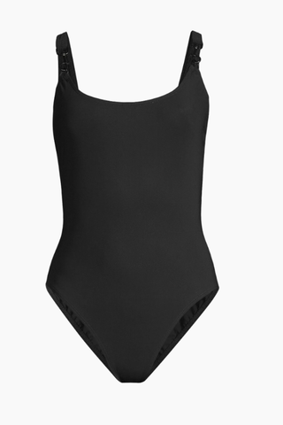 Clip-Chain-Strap One-Piece Swimsuit