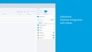 Graphic of the Salesforce integration in Outlook against a blue background