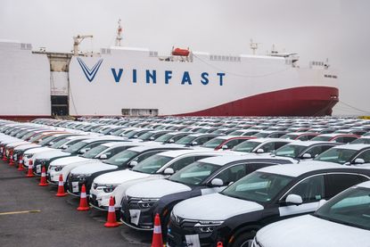 VinFast cars waiting for shipment