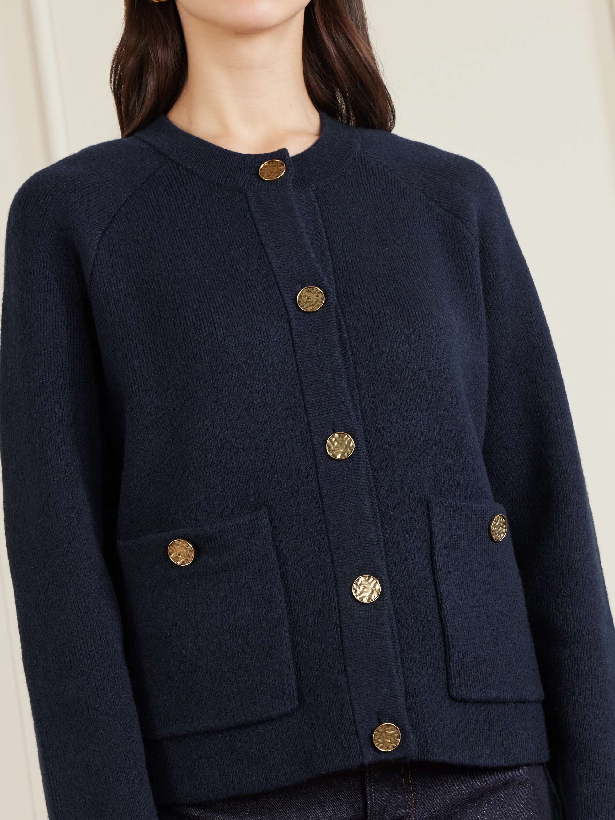 Ribbed Wool-Blend Cardigan